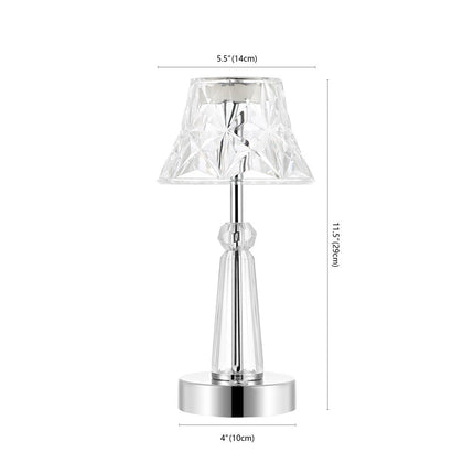 12" Silver Novelty USB Table Lamp With Empire Shade HomeRoots