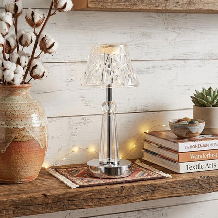 12" Silver Novelty USB Table Lamp With Empire Shade HomeRoots