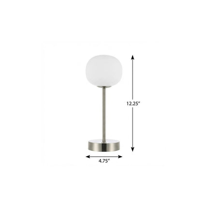 12" Nickel Novelty USB Table Lamp With Globe Shade HomeRoots