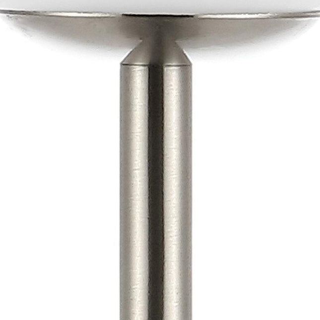 12" Nickel Novelty USB Table Lamp With Globe Shade HomeRoots