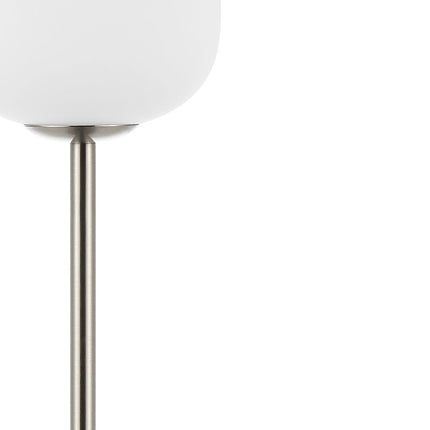 12" Nickel Novelty USB Table Lamp With Globe Shade HomeRoots
