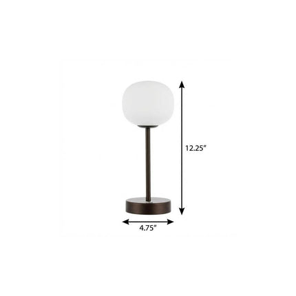 12" Antiqued Bronze Novelty USB Table Lamp With Globe Shade HomeRoots