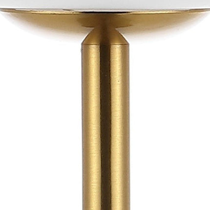 12" Gold USB Table Lamp With Globe Shade HomeRoots