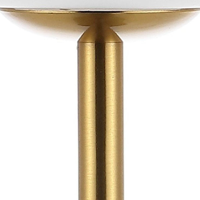 12" Gold USB Table Lamp With Globe Shade HomeRoots