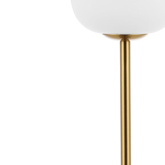 12" Gold USB Table Lamp With Globe Shade HomeRoots