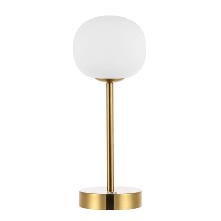 12" Gold USB Table Lamp With Globe Shade HomeRoots