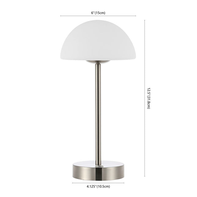 13" Nickel USB Table Lamp With Dome Shade HomeRoots