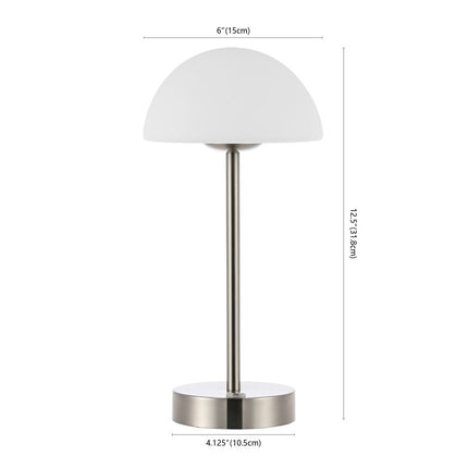 13" Nickel USB Table Lamp With Dome Shade HomeRoots