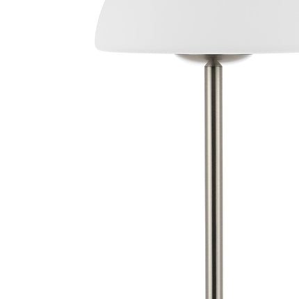 13" Nickel USB Table Lamp With Dome Shade HomeRoots