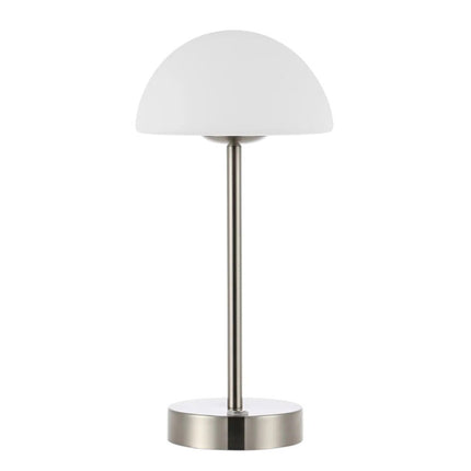13" Nickel USB Table Lamp With Dome Shade HomeRoots
