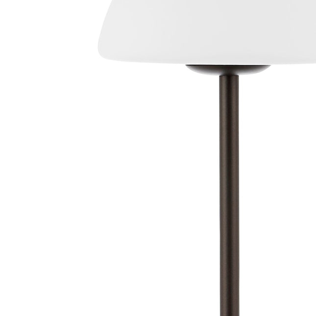 13" Antiqued Bronze USB Table Lamp With Dome Shade HomeRoots