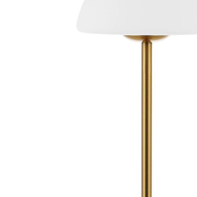 13" Gold USB Table Lamp With Dome Shade HomeRoots