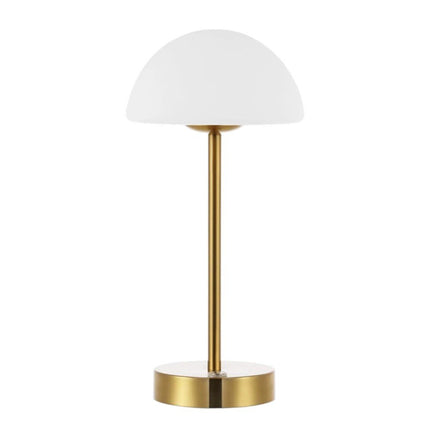 13" Gold USB Table Lamp With Dome Shade HomeRoots