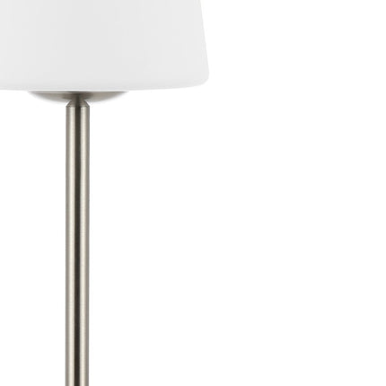 13" Nickel USB Table Lamp With Empire Shade HomeRoots