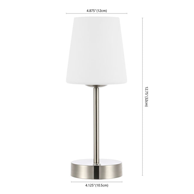13" Nickel USB Table Lamp With Empire Shade HomeRoots