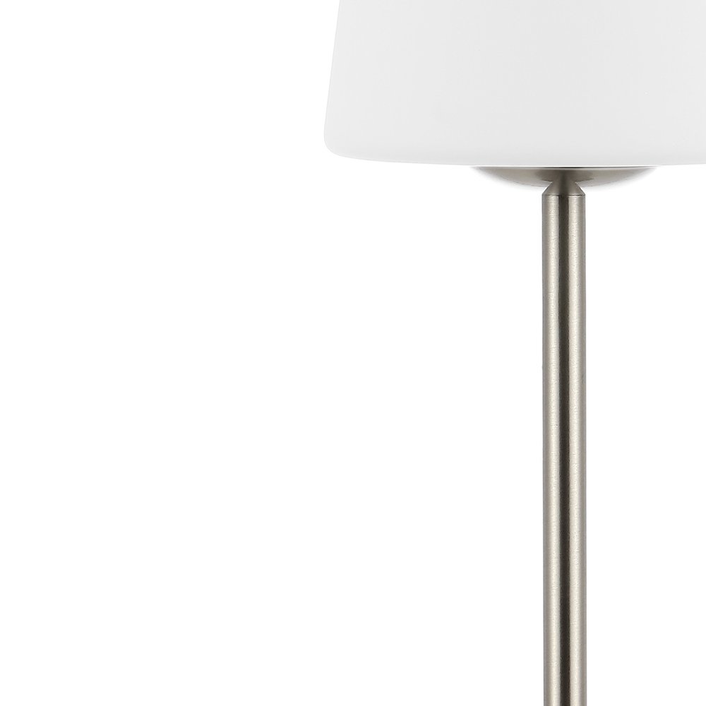 13" Nickel USB Table Lamp LED With Empire Shade