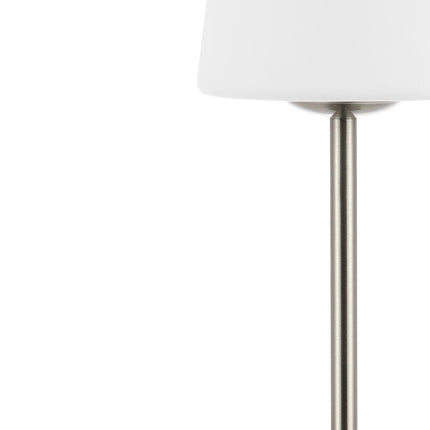 13" Nickel USB Table Lamp With Empire Shade HomeRoots