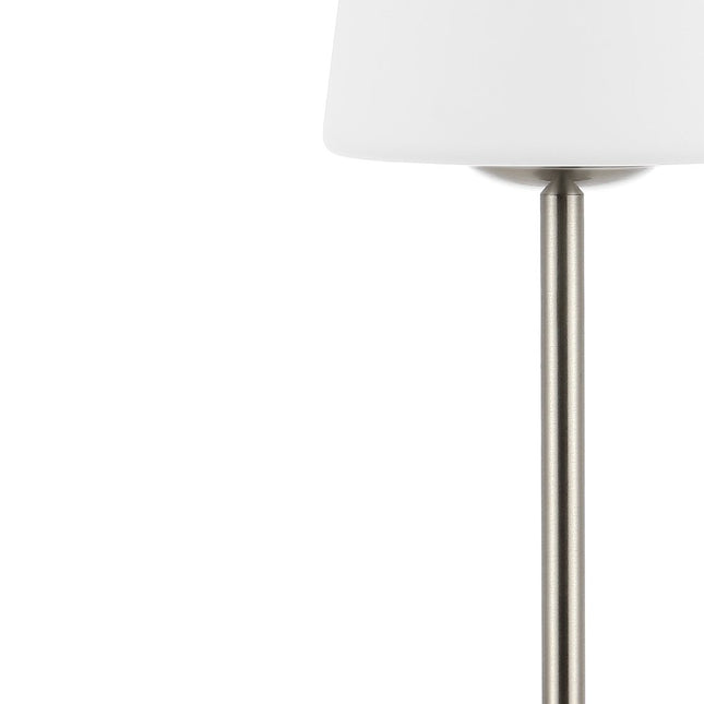 13" Nickel USB Table Lamp With Empire Shade HomeRoots