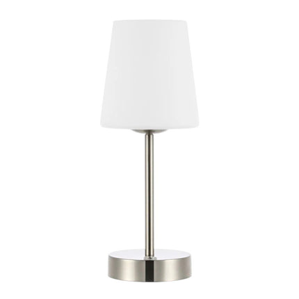 13" Nickel USB Table Lamp With Empire Shade HomeRoots