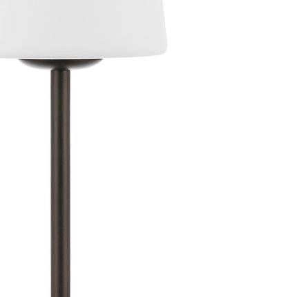 13" Antiqued Bronze USB Table Lamp With Empire Shade HomeRoots