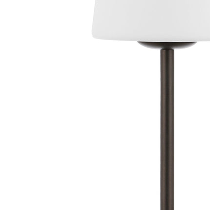 13" Antiqued Bronze USB Table Lamp With Empire Shade HomeRoots
