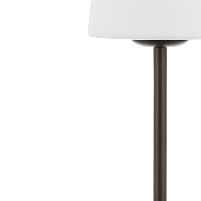 13" Antiqued Bronze USB Table Lamp With Empire Shade HomeRoots