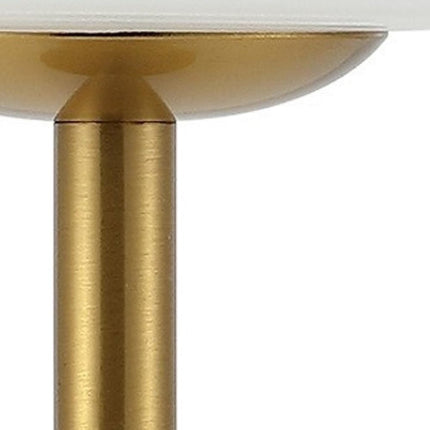 13" Gold USB Table Lamp With Empire Shade HomeRoots
