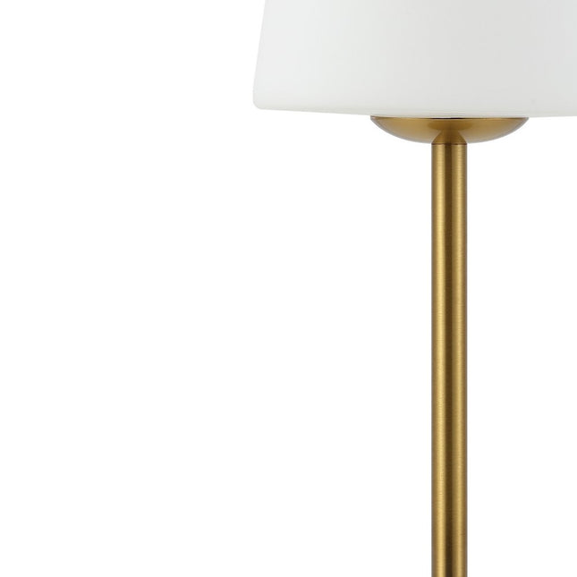 13" Gold USB Table Lamp With Empire Shade HomeRoots