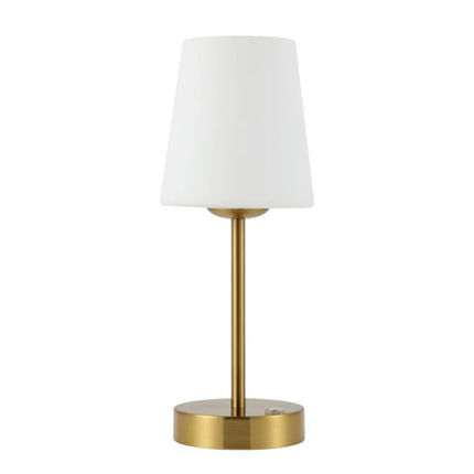 13" Gold USB Table Lamp With Empire Shade HomeRoots