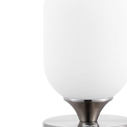 8" Nickel Novelty USB Table Lamp HomeRoots