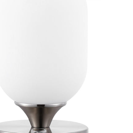 8" Nickel Novelty USB Table Lamp HomeRoots