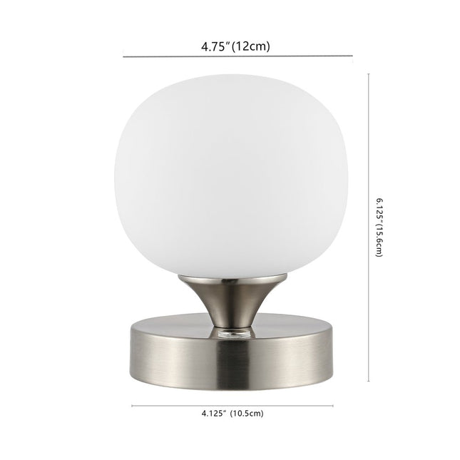 6" Nickel Novelty USB Table Lamp With Globe Shade
