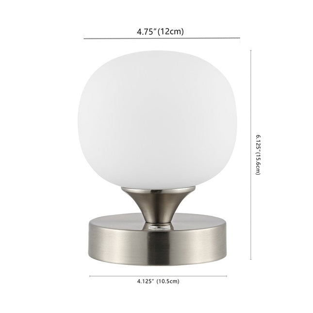 6" Nickel Novelty USB Table Lamp With Globe Shade HomeRoots