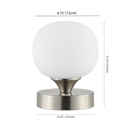 6" Nickel Novelty USB Table Lamp With Globe Shade HomeRoots