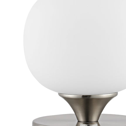 6" Nickel Novelty USB Table Lamp With Globe Shade HomeRoots