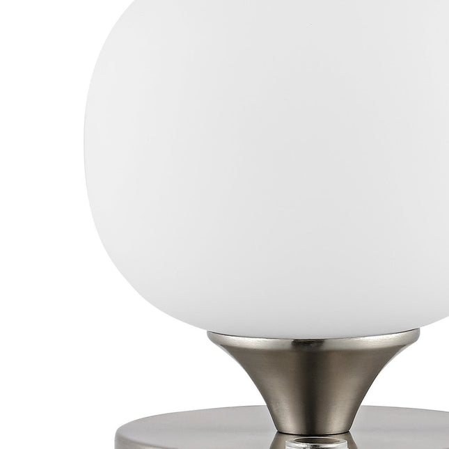 6" Nickel Novelty USB Table Lamp With Globe Shade HomeRoots