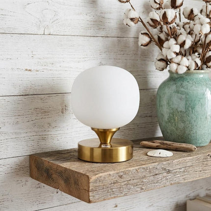 6" Gold Novelty USB Table Lamp With Globe Shade HomeRoots