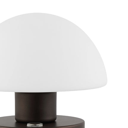 6" Antiqued Bronze Novelty USB Table Lamp With Dome Shade HomeRoots