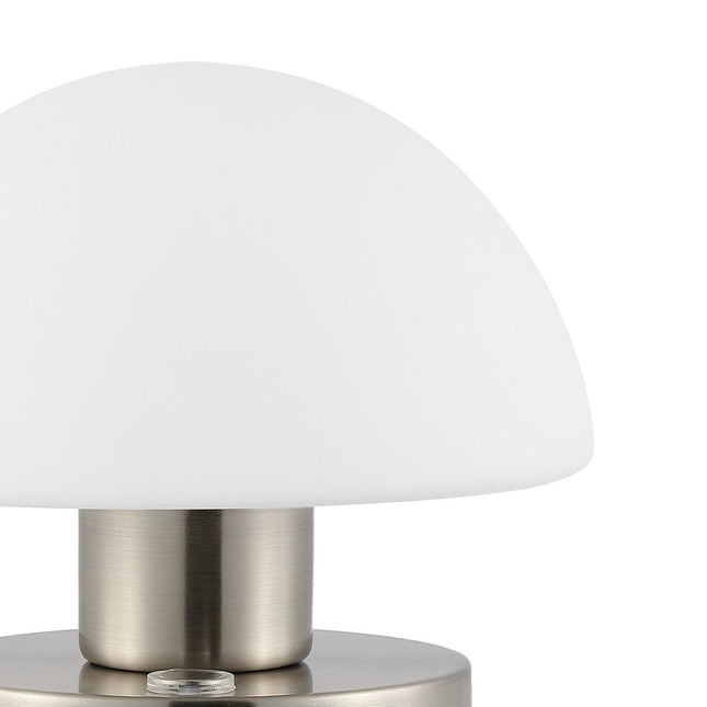 6" Nickel Novelty USB Table Lamp With Dome Shade HomeRoots