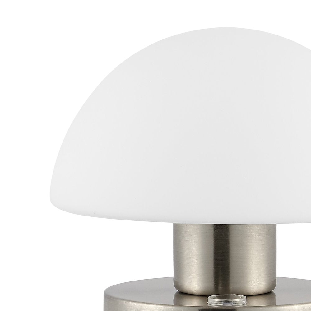 6" Nickel Novelty USB Table Lamp LED With Dome Shade