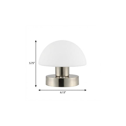 6" Nickel Novelty USB Table Lamp With Dome Shade HomeRoots