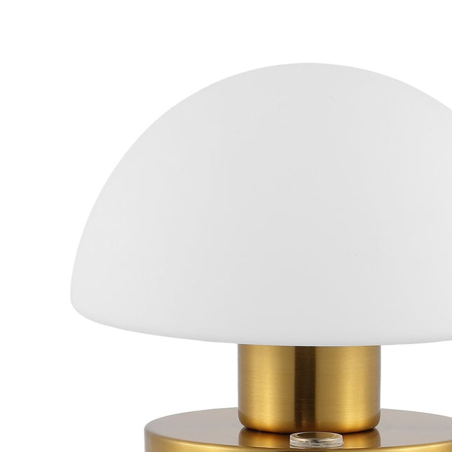 6" Gold Novelty USB Table Lamp With Dome Shade HomeRoots