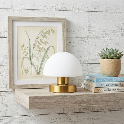 6" Gold Novelty USB Table Lamp With Dome Shade HomeRoots