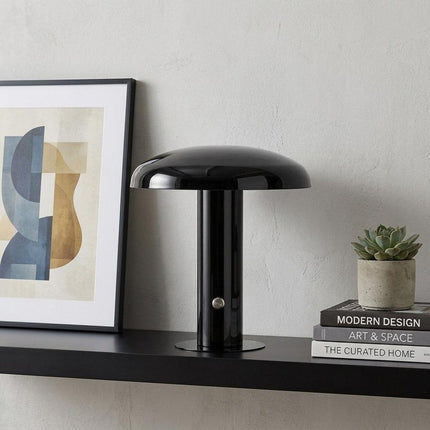 11" Black Novelty USB Table Lamp With Globe Shade HomeRoots
