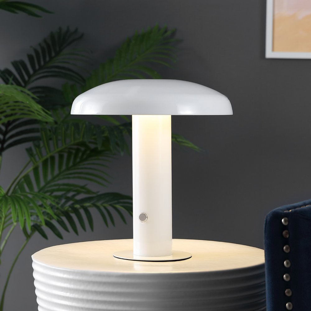 11" White Novelty USB Table Lamp LED With Globe Shade