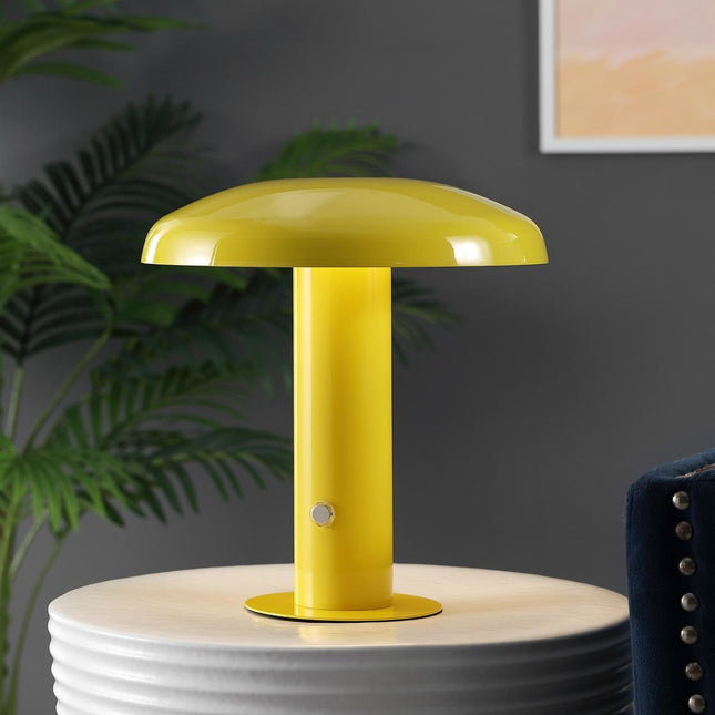 11" Yellow Novelty USB Table Lamp With Globe Shade HomeRoots