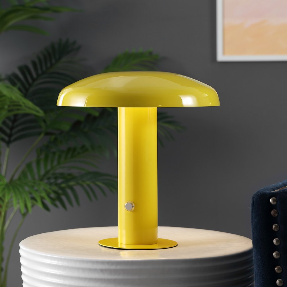 11" Yellow Novelty USB Table Lamp LED With Globe Shade