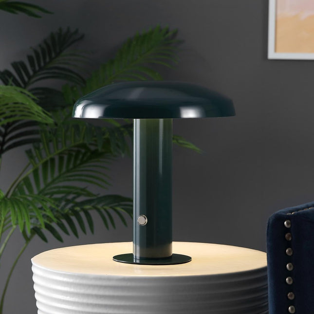 11" Forest Green Novelty USB Table Lamp With Globe Shade