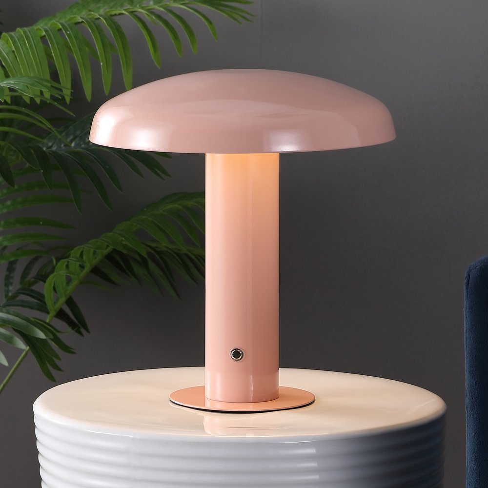 11" Pink Novelty USB Table Lamp LED With Globe Shade