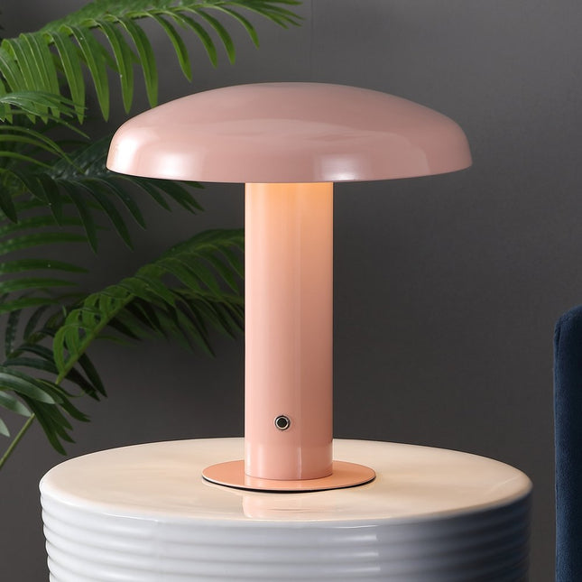 11" Pink Round USB Table Lamp With Globe Shade HomeRoots